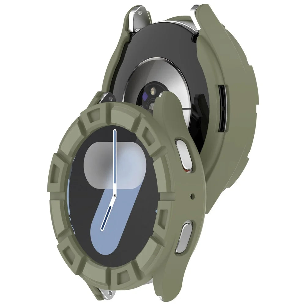 For Samsung Galaxy Watch7 40mm Watch Case Hollow Armor Soft TPU Watch Frame - Green - 3