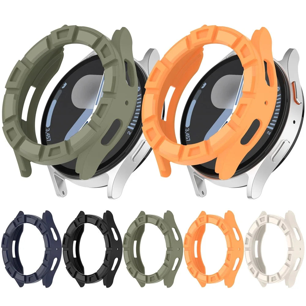 For Samsung Galaxy Watch7 40mm Watch Case Hollow Armor Soft TPU Watch Frame - Green - 7