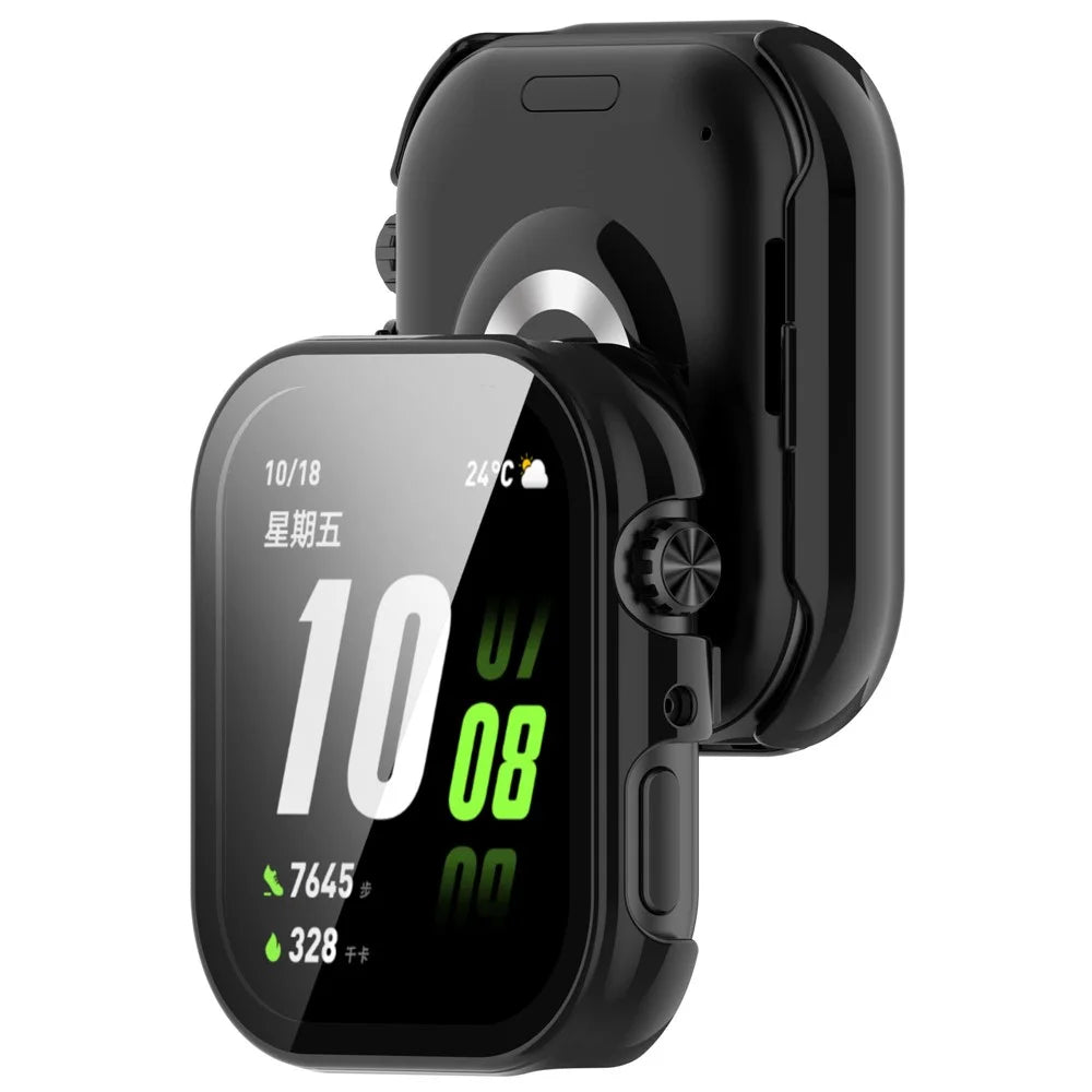For Honor Choice ROSSINI 2i Watch Case PC Frame Cover with Tempered Glass Screen Film - Black - 3