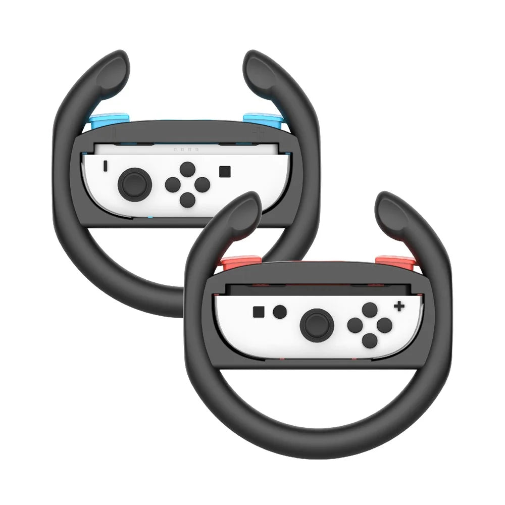 PGTECH GP-362 2Pcs For Nintendo Switch 2 Controller Racing Game Steering Wheel Left and Right Joy-Con Wheel Bracket - Black Red+Black Blue - 7