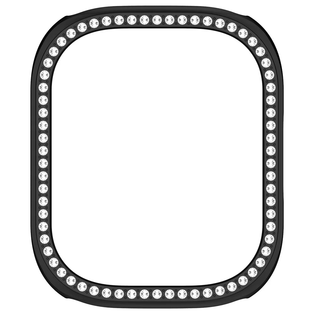 For Xiaomi Redmi Watch 5 Lite Watch Case Rhinestone Decor Hollow Electroplating PC Watch Cover - Black - 6