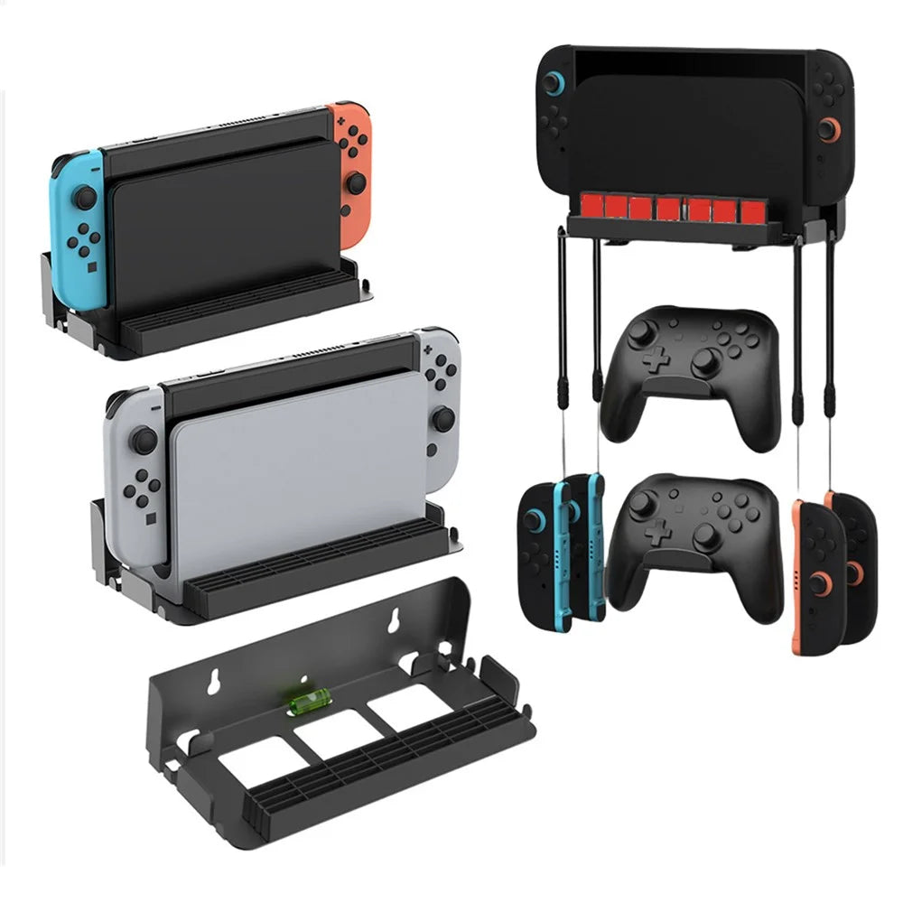 DOBE TNS-31113 Wall Mount Bracket for Nintendo Switch 2 / Switch / OLED Game Controller Hanger with Game Card Storage - 2