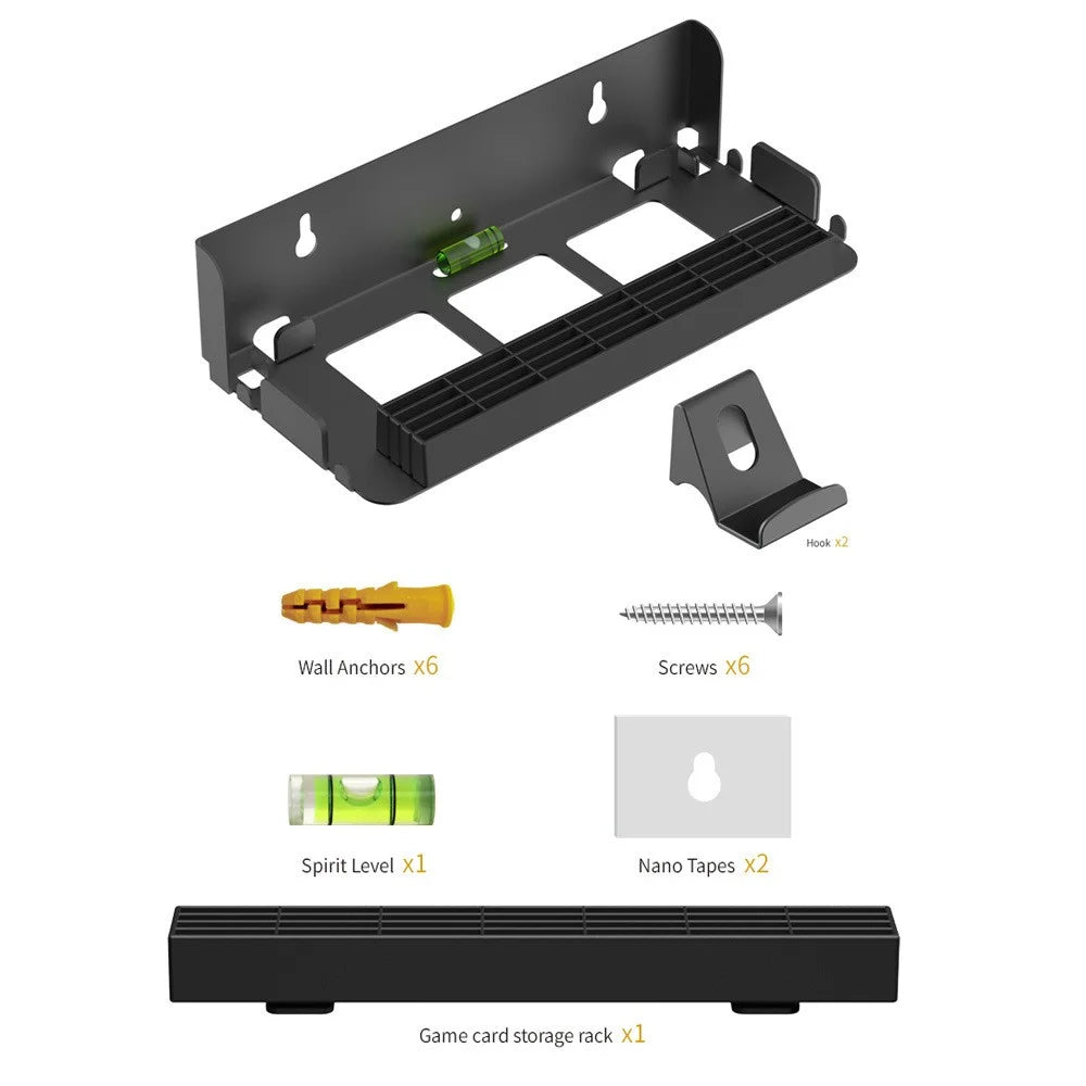 DOBE TNS-31113 Wall Mount Bracket for Nintendo Switch 2 / Switch / OLED Game Controller Hanger with Game Card Storage - 7