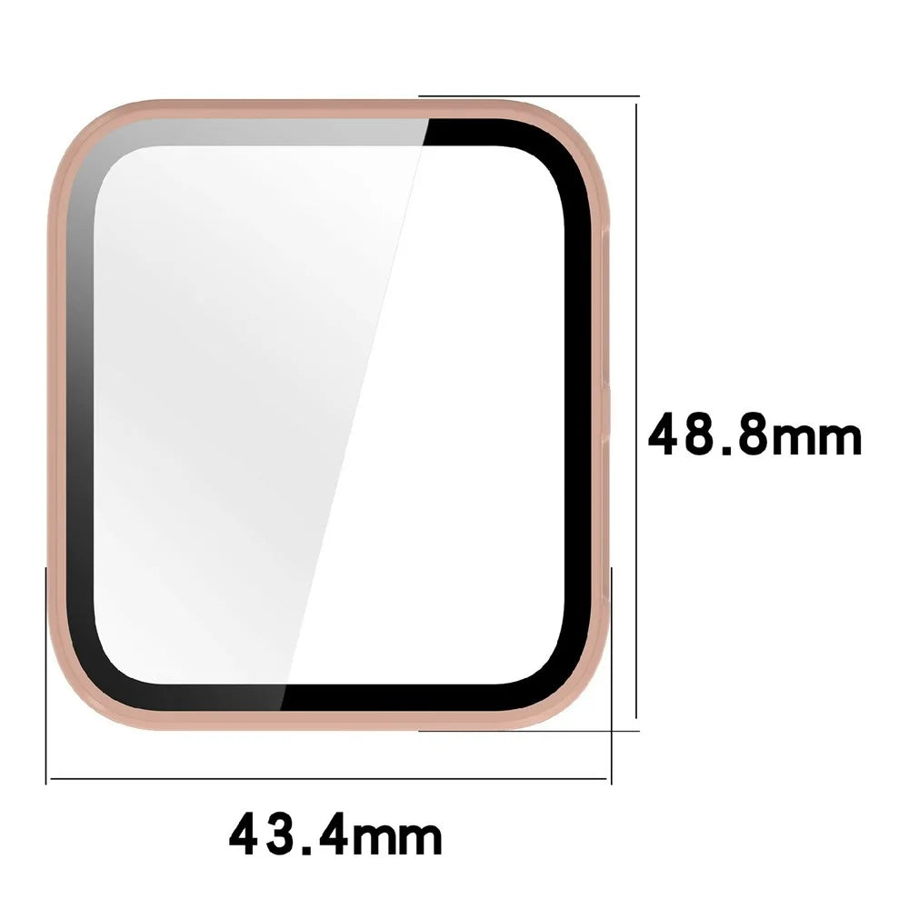 For Garmin Venu X1 Hard PC Watch Protective Case with Tempered Glass Film - Pink - 3
