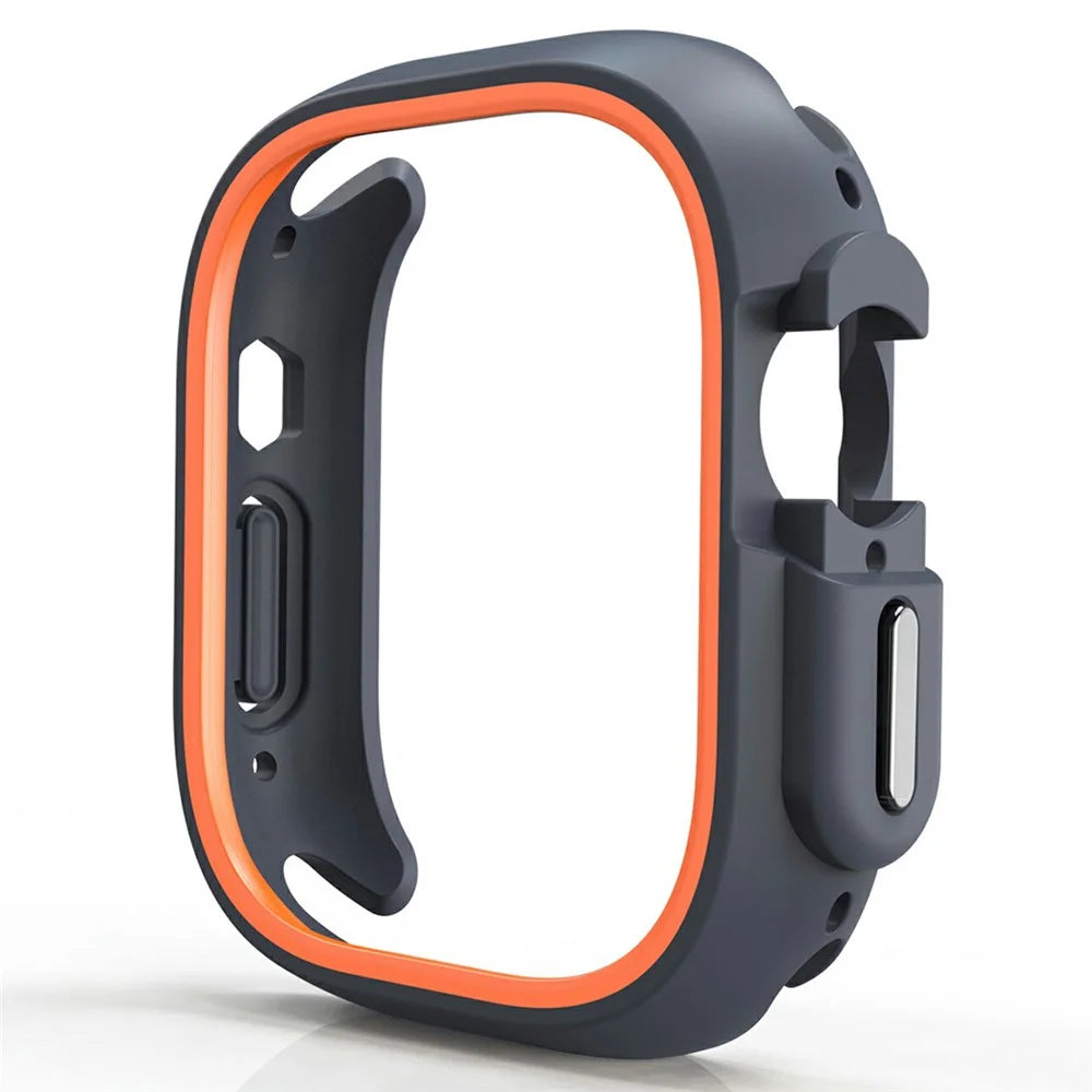 For Apple Watch Ultra 3 / Ultra 2 / Ultra 49mm Watch Case Dual Color PC Protective Frame - Orange - 2