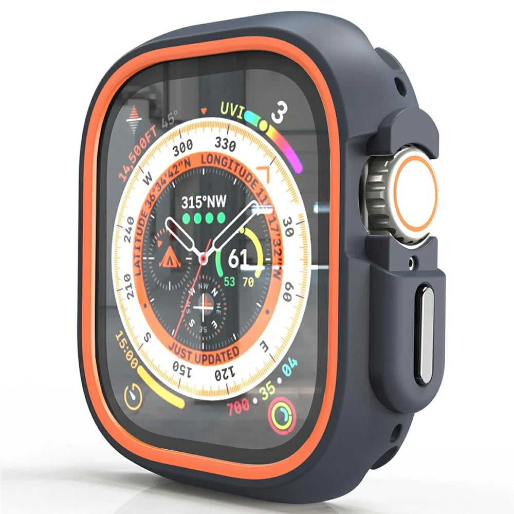 For Apple Watch Ultra 3 / Ultra 2 / Ultra 49mm Watch Case Dual Color PC Protective Frame - Orange - 3