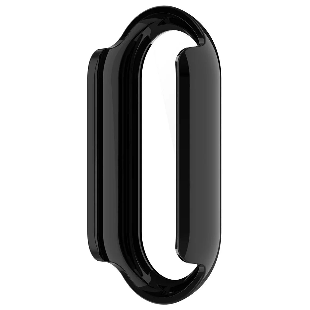 For Xiaomi Smart Band 10 Ceramic / 9 Ceramic / 8 Watch Case PC Frame Cover with Tempered Glass Screen Film - Black - 5