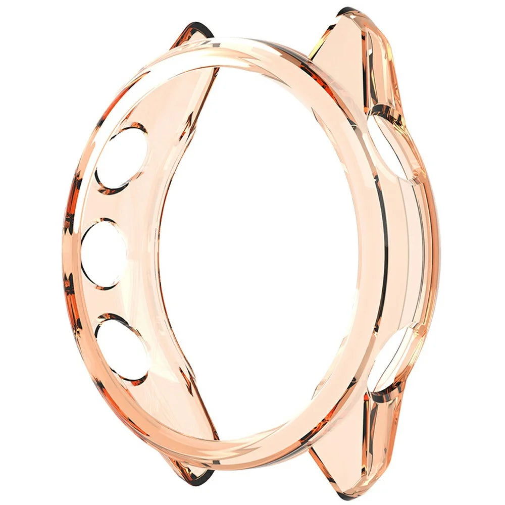 For Garmin Forerunner 970 47mm Protective Watch Case TPU Hollow Cover - Transparent Orange - 2