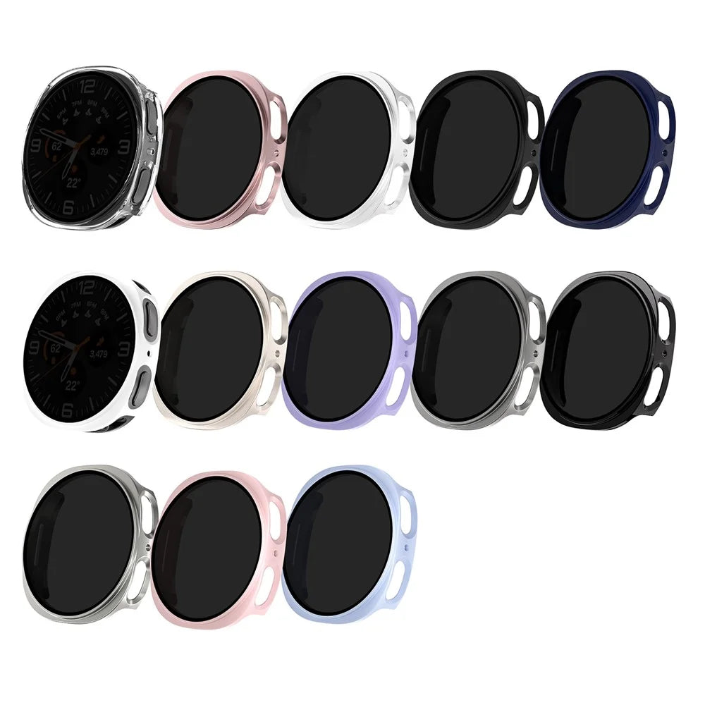 For Samsung Galaxy Watch8 40mm PC Watch Case with Anti-Spy Screen Protector - Pink - 3