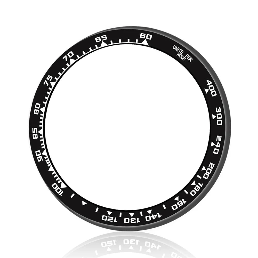Style B For Samsung Galaxy Watch8 40mm Watch Bezel Aluminum Alloy Protective Ring - Black / White Markings - 1
