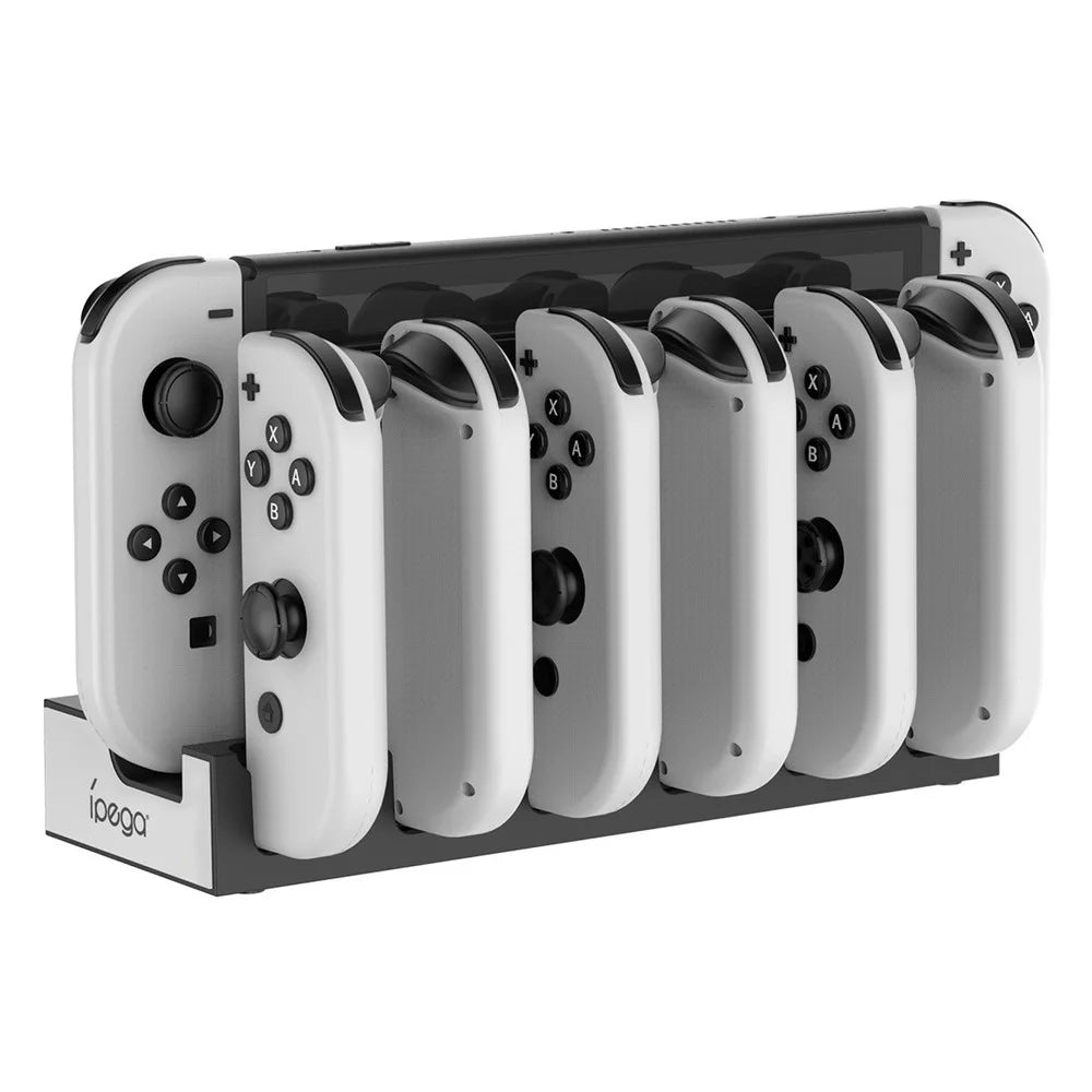 IPEGA PG-SW129 For Nintendo Switch / Switch OLED 6 in 1 Charger Dock Joy-Con Charging Station - Black / White - 3