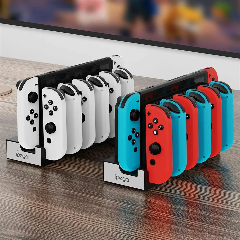 IPEGA PG-SW129 For Nintendo Switch / Switch OLED 6 in 1 Charger Dock Joy-Con Charging Station - Black / White - 5