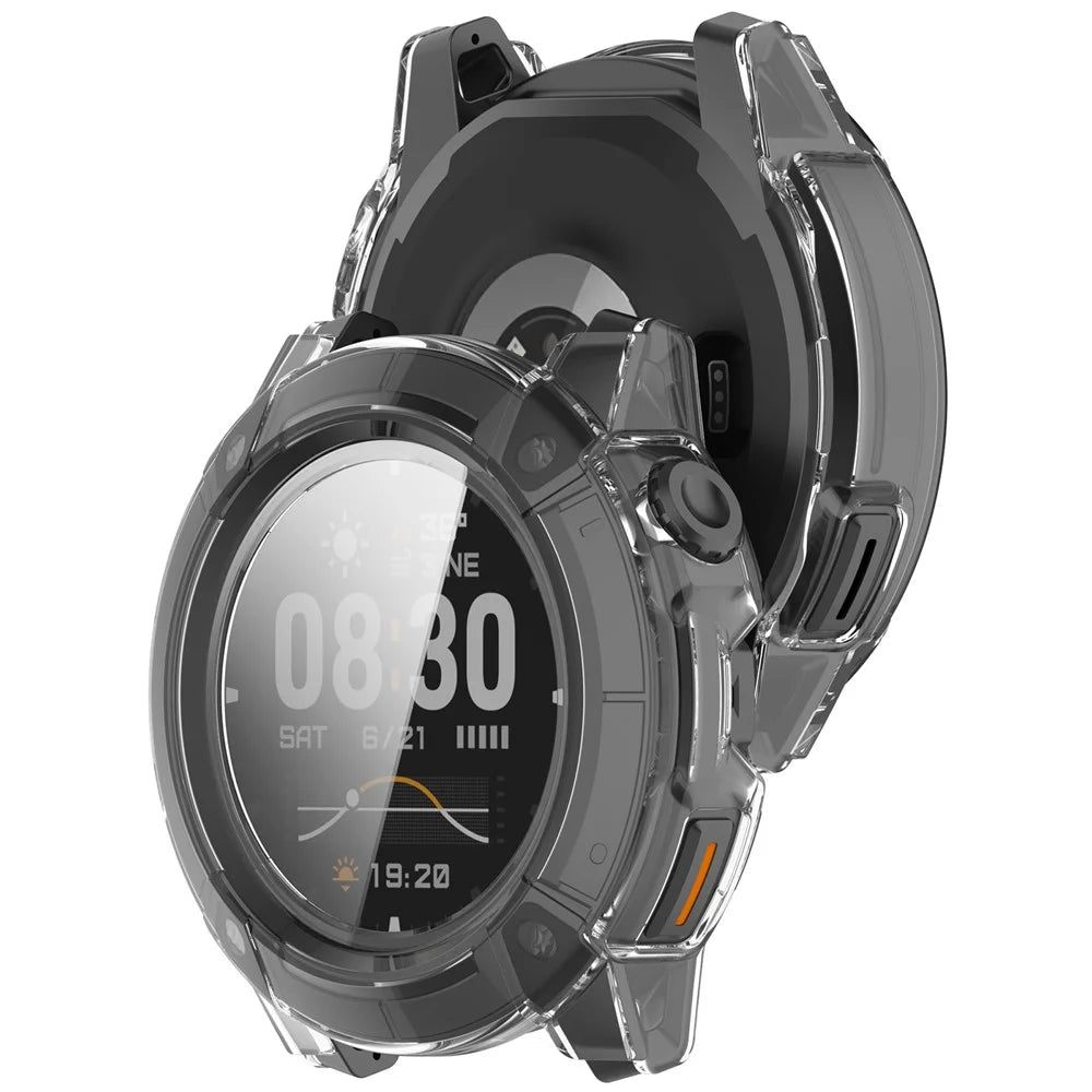 For Coros Nomad Hard PC Watch Protective Case with Tempered Glass Film - Transparent - 3