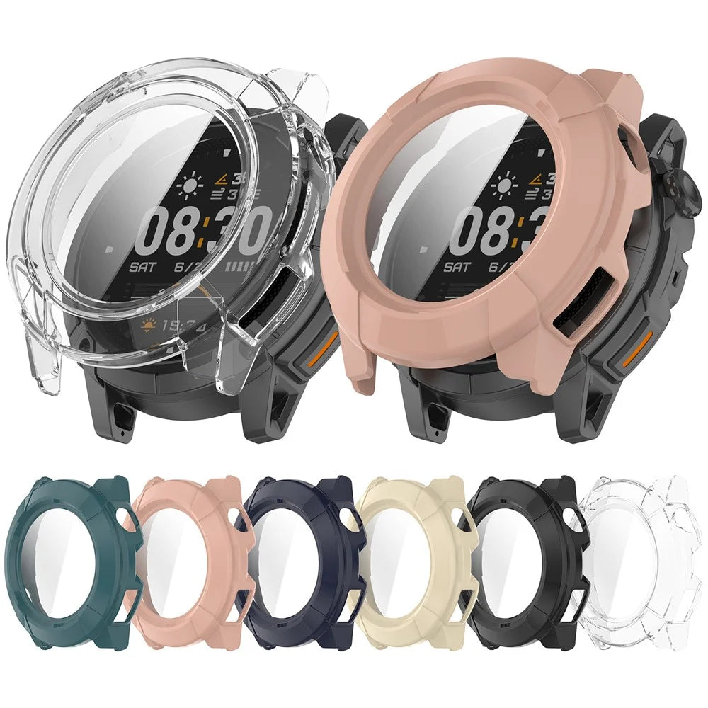 For Coros Nomad Hard PC Watch Protective Case with Tempered Glass Film - Transparent - 5