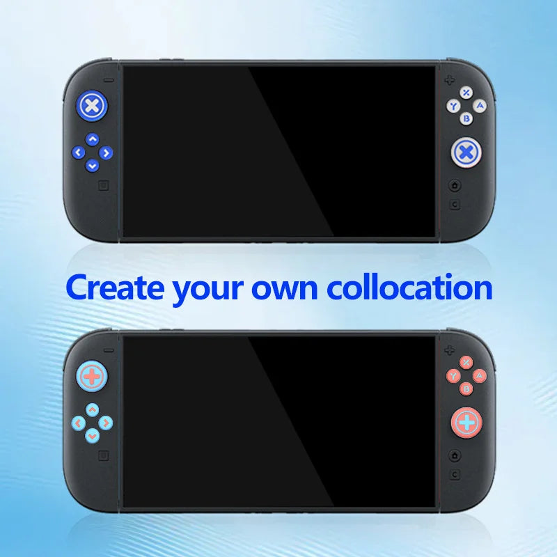 10 in 1 For Nintendo Switch 2 Silicone Thumb Grips Button Caps Joystick Covers Game Controller Protection Kit - Blue - 5