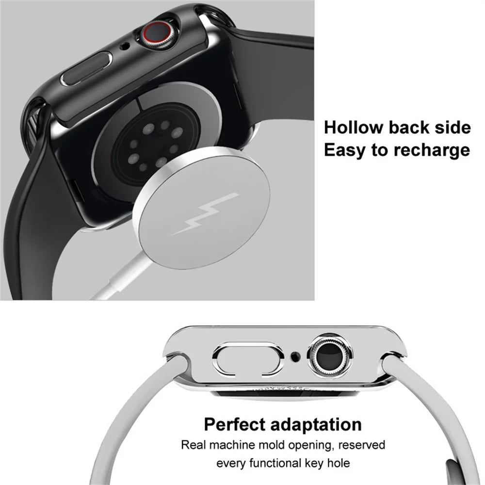 IMAK For Apple Watch SE 3 / 2 / 1 40mm Silicone Watch Strap with PC Watch Case and Tempered Glass - Green - 6