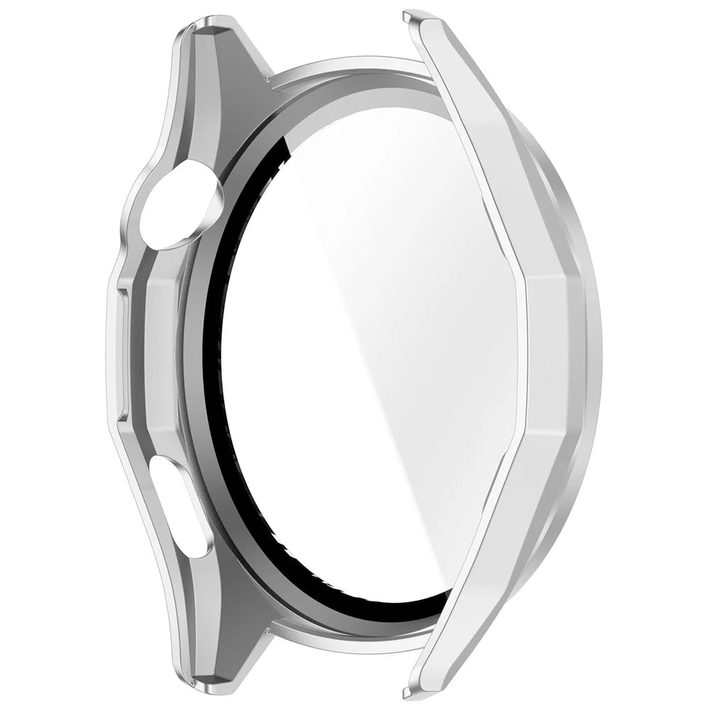 For Huawei Watch GT 6 46mm Protective Case Integrated Scale Design PC Watch Cover with Tempered Glass Film - Silver - 3