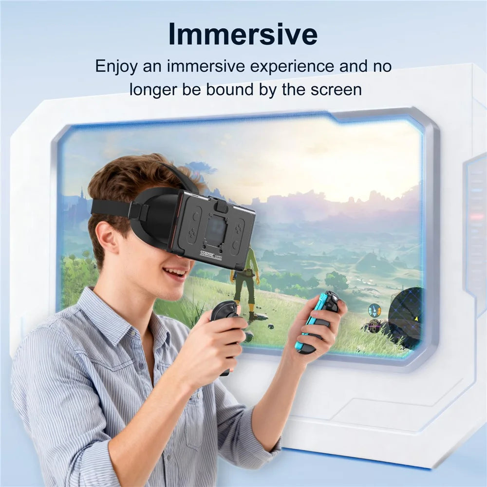 STARTRC GAMES VR Headset for Nintendo Switch 2 Virtual Reality Headset Gaming Experience Heat Dissipation - Black / Black - 7