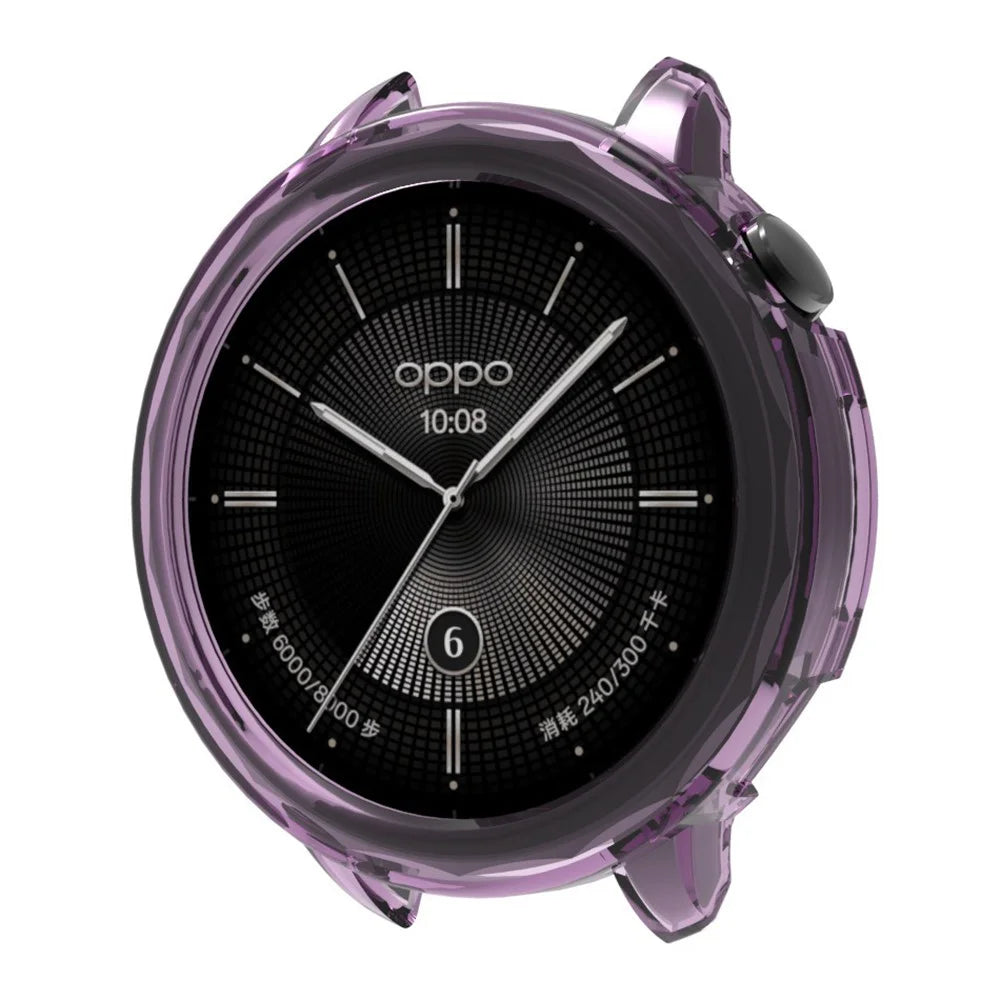 For Oppo Watch X2 Mini Protective Watch Case TPU Hollow Cover - Transparent Purple - 2