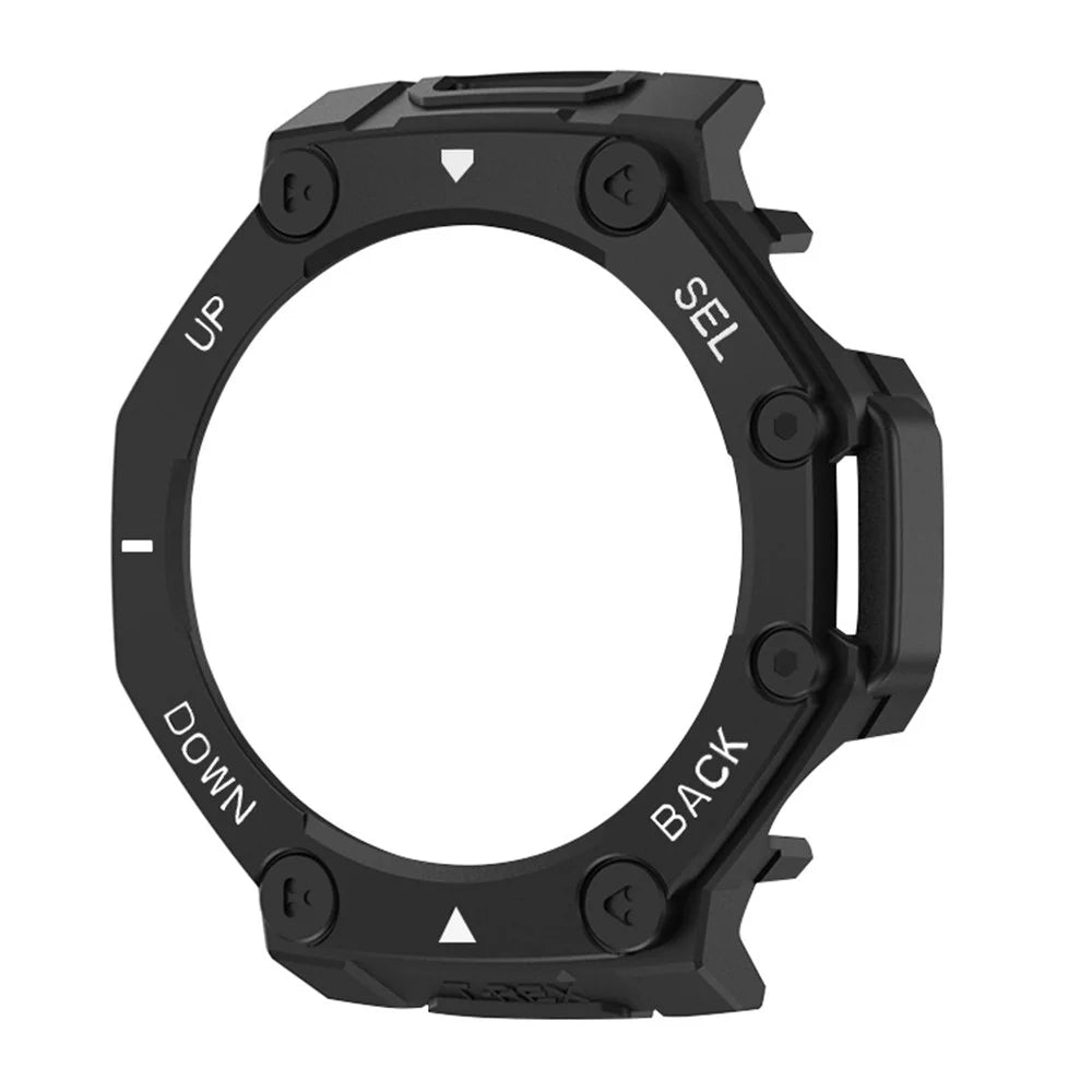 For Huami Amazfit T-Rex 3 Pro 48mm Watch Case Anti Scratch Armor Design Sanded Hard PC Watch Protective Cover - Black+White - 2
