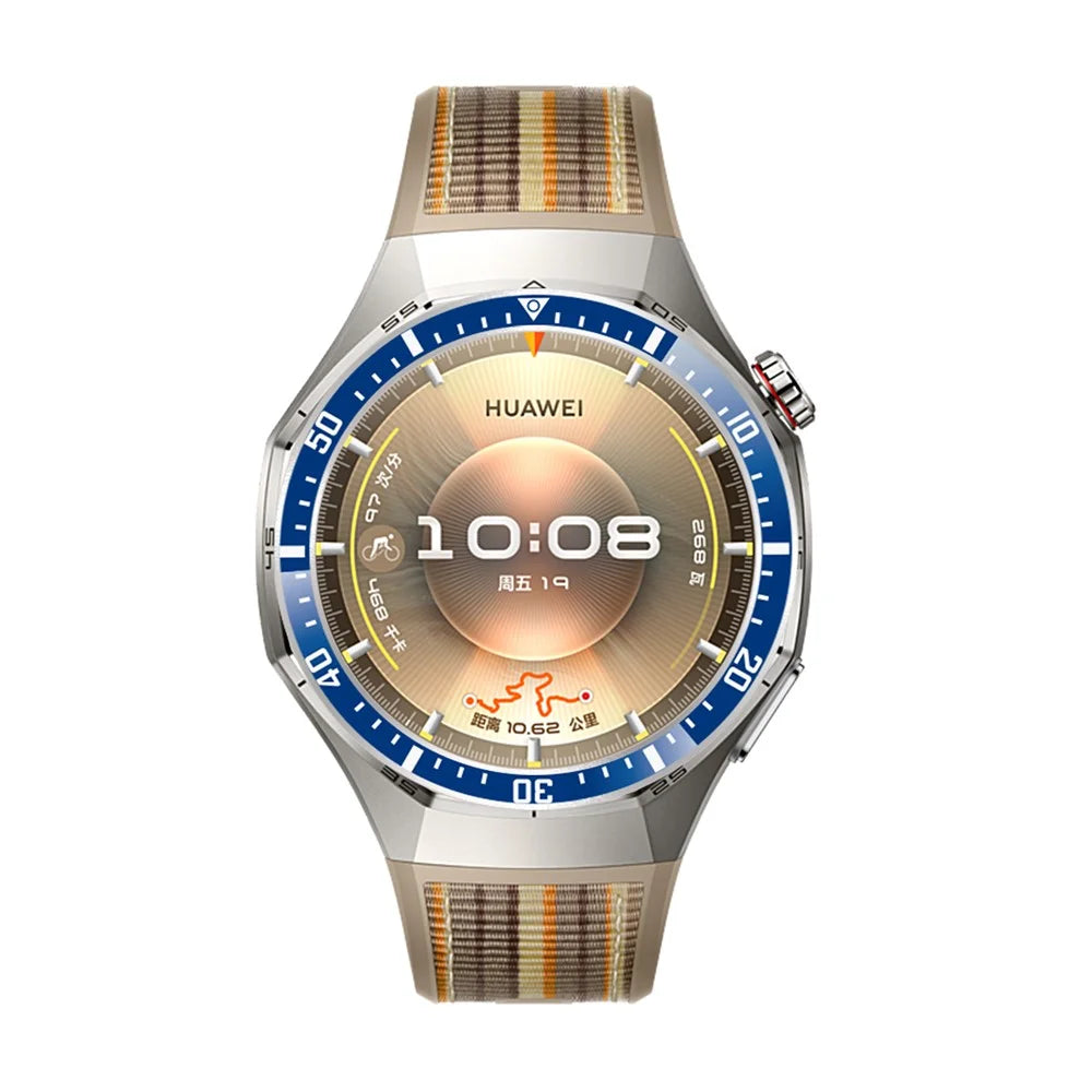 For Huawei Watch GT 6 Pro 46mm Bezel Ring Anti Scratch Aluminum Alloy Adhesive Cover - Blue / White Characters - 3
