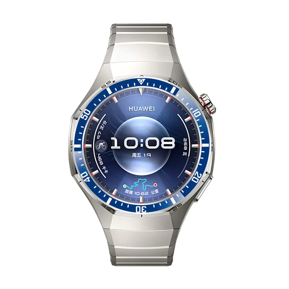 For Huawei Watch GT 6 Pro 46mm Bezel Ring Anti Scratch Aluminum Alloy Adhesive Cover - Blue / White Characters - 5