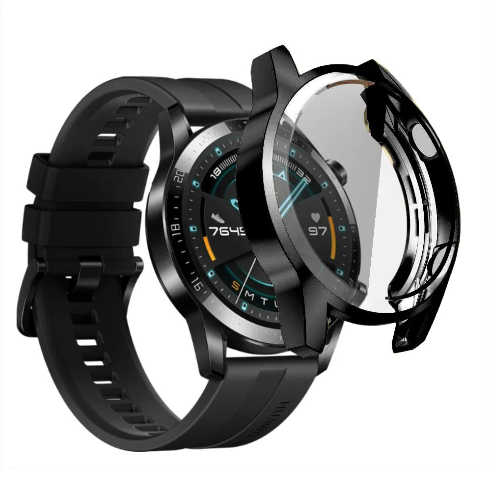 TPU Electroplate Full Coverage Watch Protective Frame Case for Huawei Watch GT 2 46mm - Black - 3