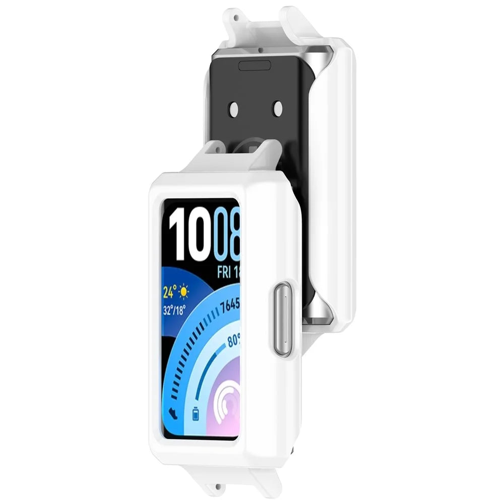 For Huawei Band 11 Pro / 11 Pro NFC Watch Case Hard PC Protective Cover with 12mm Button Cutouts - White - 3