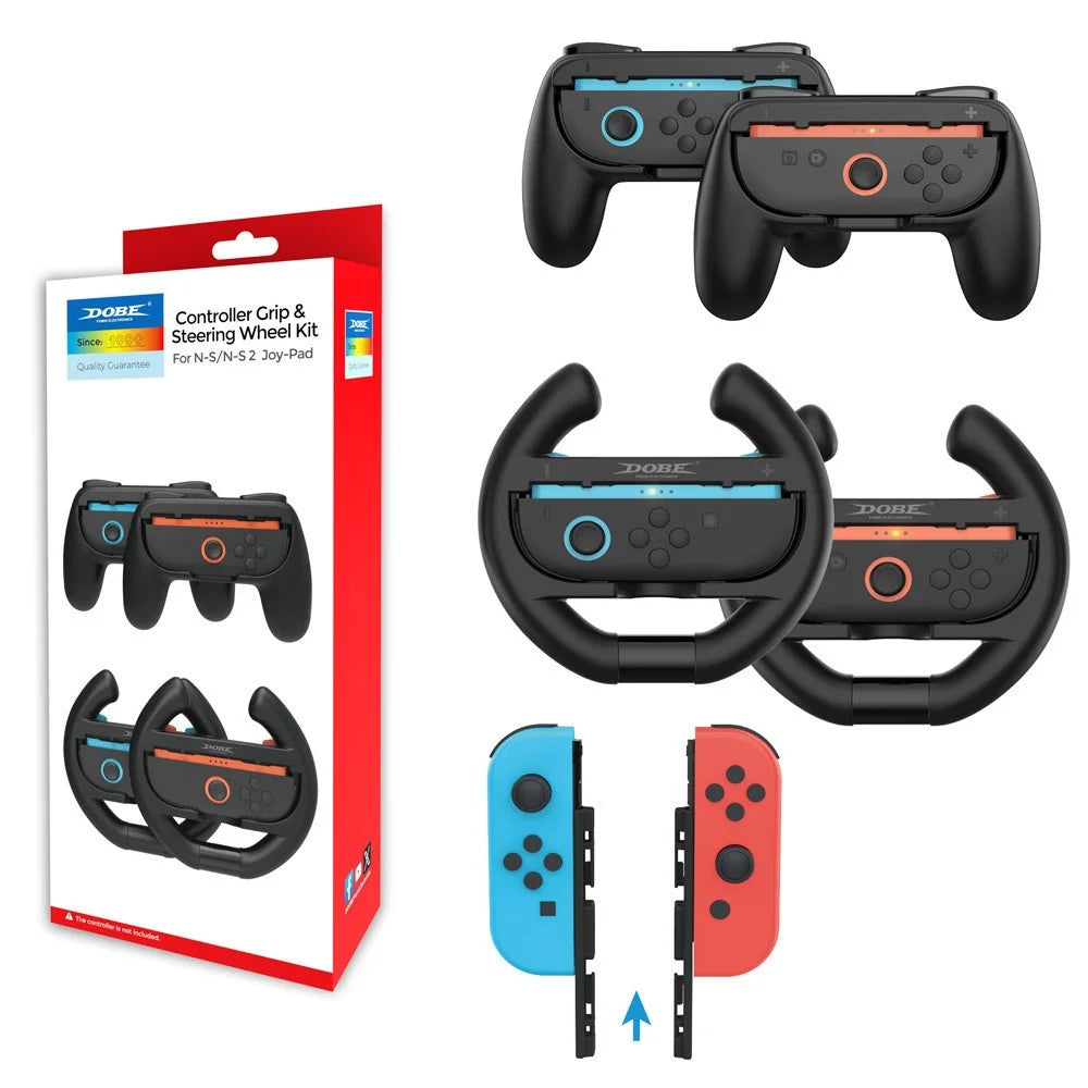 DOBE FOMIS ELECTRONICS Controller Grip and Steering Wheel Handle Kit for Nintendo Switch 2 / Switch / Switch OLED - 1
