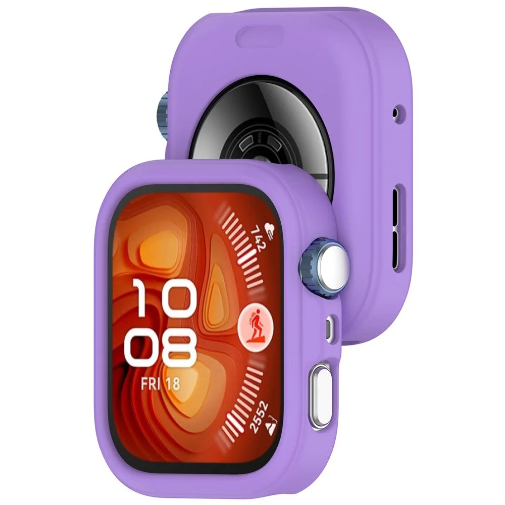 For Huawei Watch Fit 5 / Fit 4 Silicone Case Hollow Watch Protective Cover - Lilac - 3