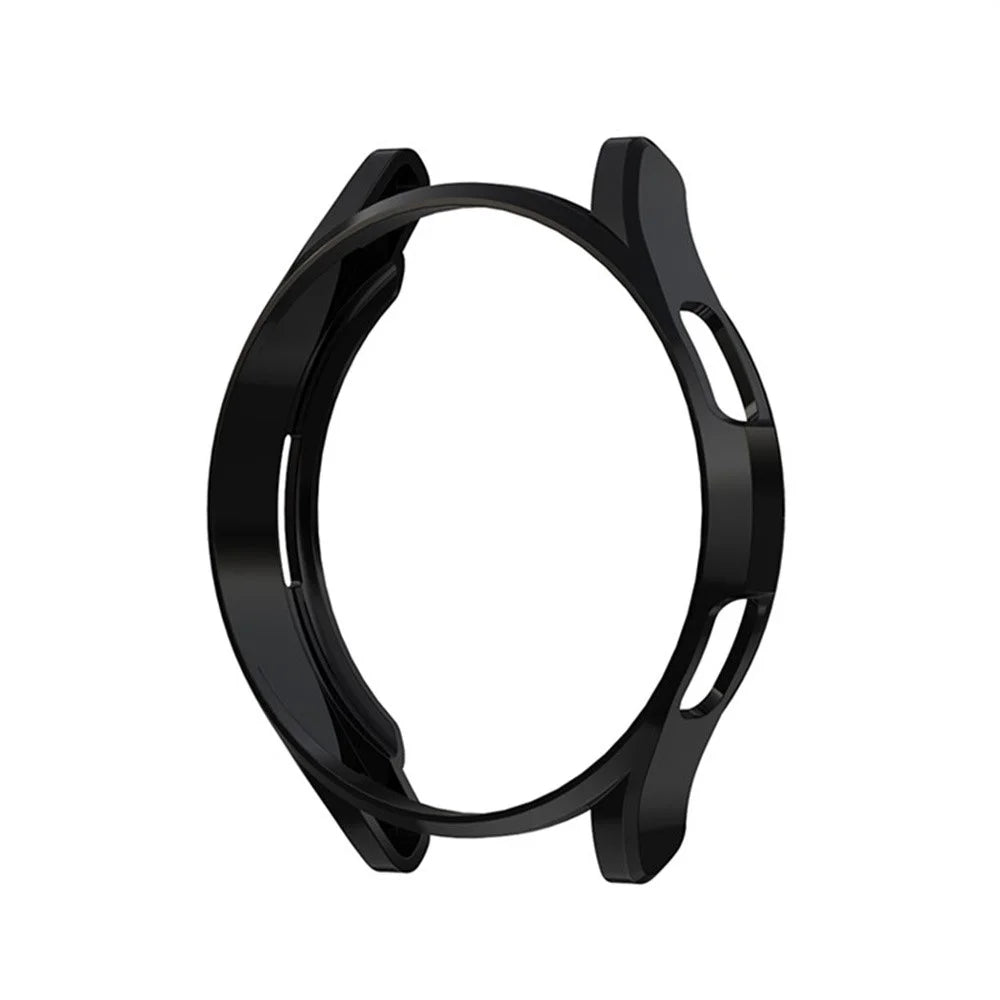 For Samsung Galaxy Watch4 Classic 46mm Soft TPU Watch Case Half Cover Electroplated Protective Cover - Black - 4