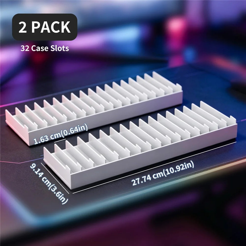 8026 16-in-1 Game Disc Storage Organizer for PS5 / PS4 / Nintendo Switch Universal Disc Holder Desktop Rack - White - 7