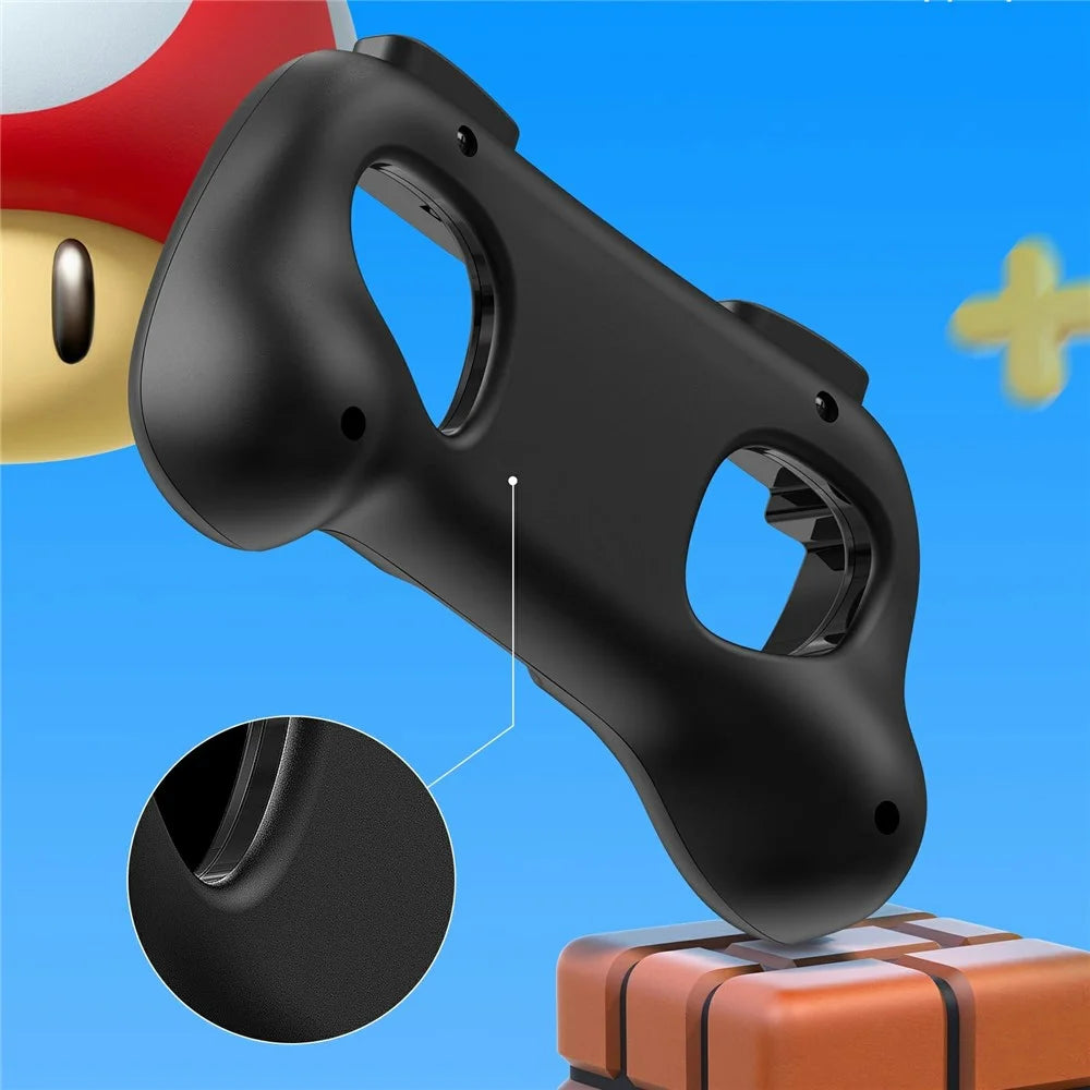 TRANSNOVO S73-010 2Pcs Gaming Controller Grips for Nintendo Switch 2 Joy-Con Ergonomic Anti-slip Handle Handheld Holder - Black - 5