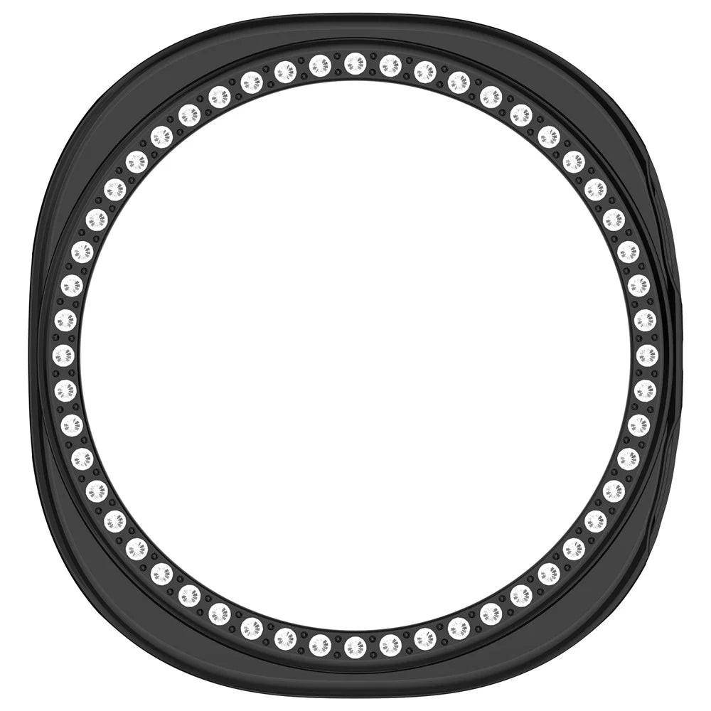 For Samsung Galaxy Watch9 40mm PC Watch Case Protective Cover with Rhinestone Decor - Black - 6