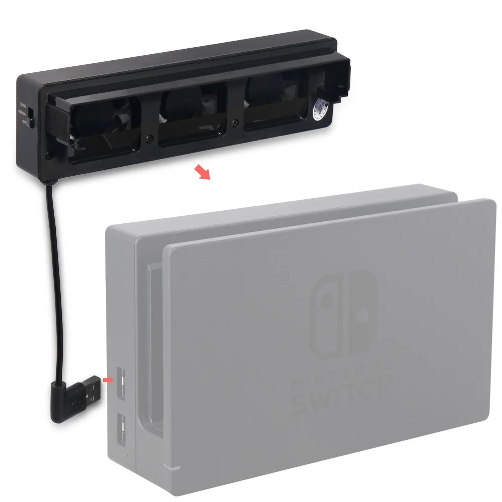 DOBE TNS-1719 3-Fan USB Cooling Fan Cooler for Nintendo Switch Game Console Holder - 3
