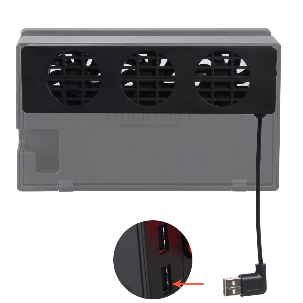 DOBE TNS-1719 3-Fan USB Cooling Fan Cooler for Nintendo Switch Game Console Holder - 4
