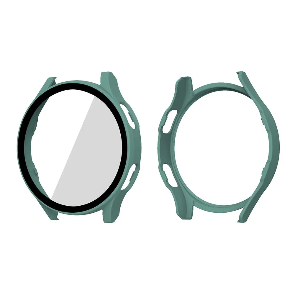ENKAY HAT PRINCE for Samsung Galaxy Watch4 40mm Rubberized Hard PC Cover with Tempered Glass - Green - 1
