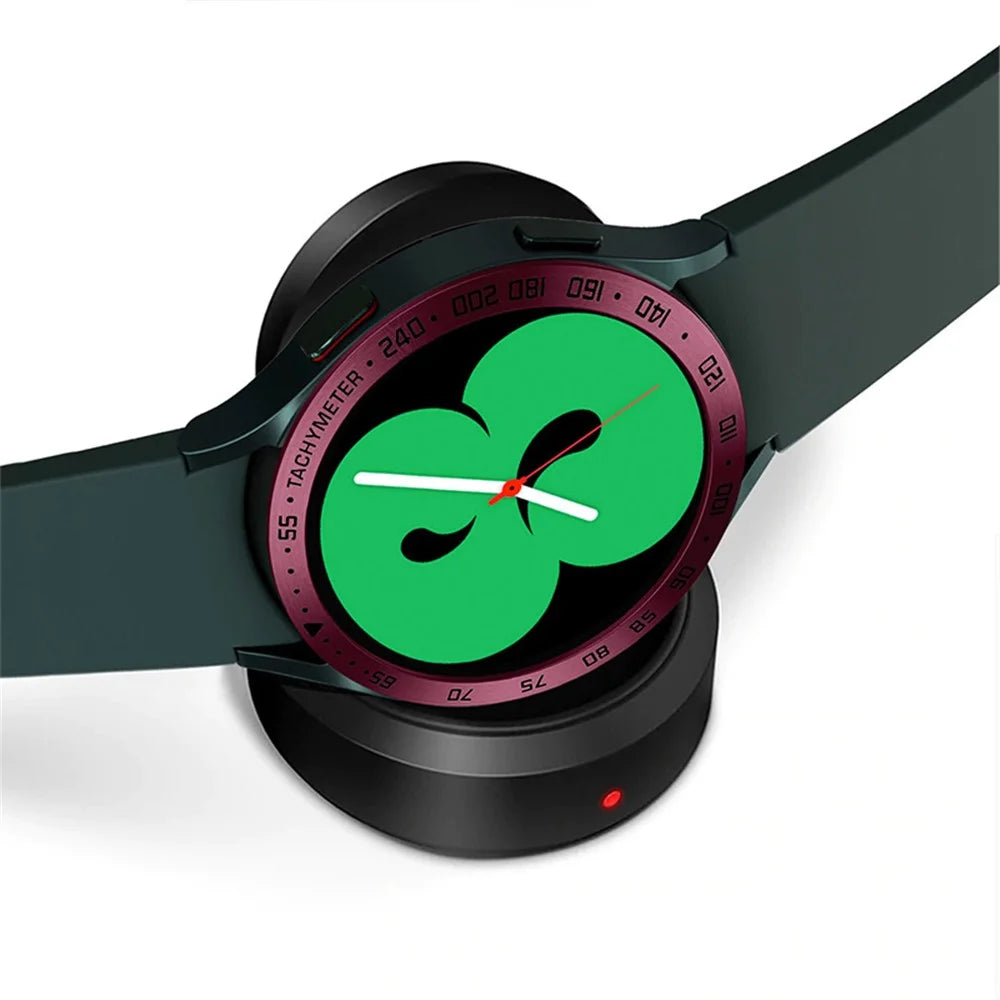 Decorative Stainless Steel Watch Bezel Ring Cover Protector for Samsung Galaxy Watch4 40mm - Wine Red / Black - 4