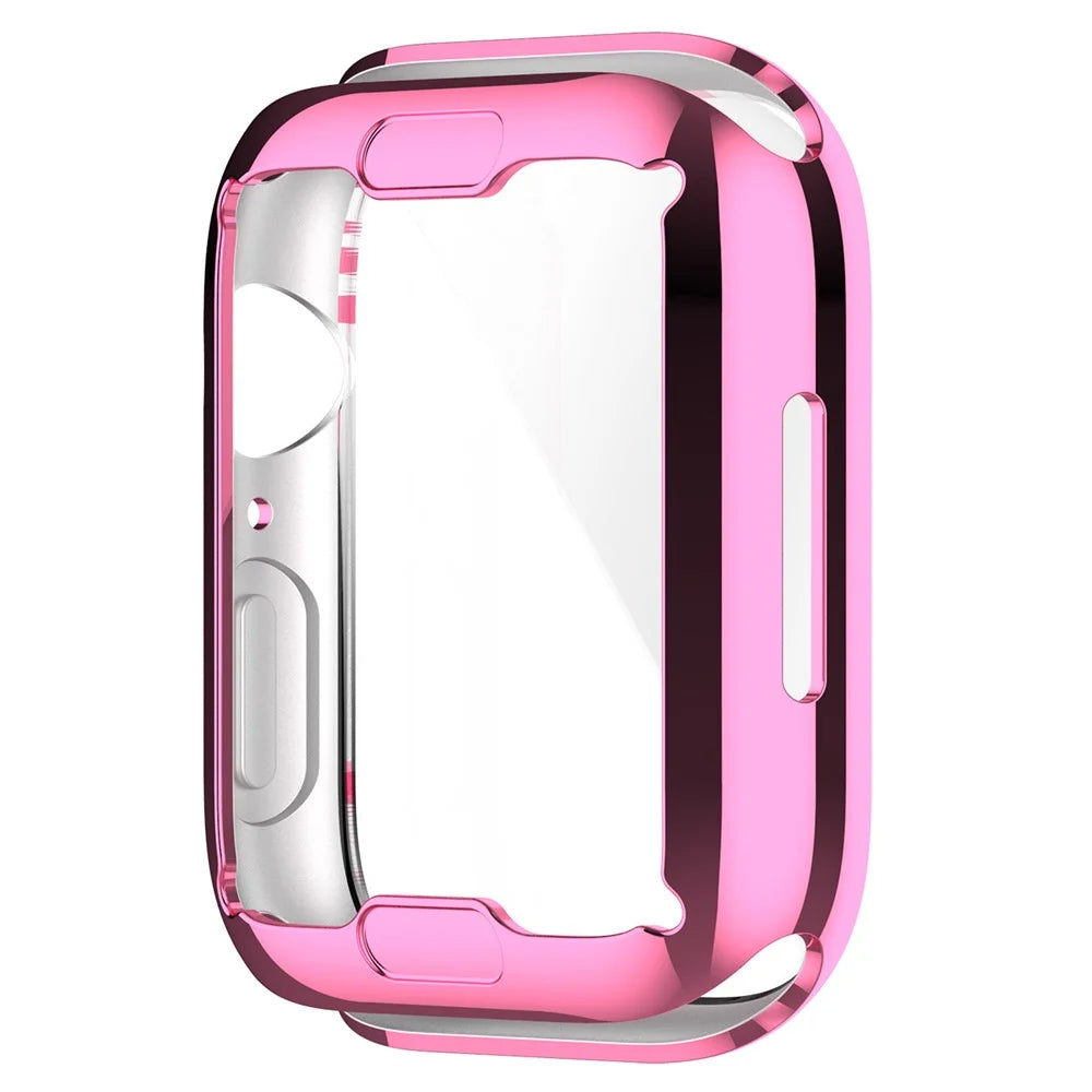 Electroplating TPU Watch Cover Full Protective Case for Apple Watch Series 9 / 8 / 7 41mm - Pink - 6
