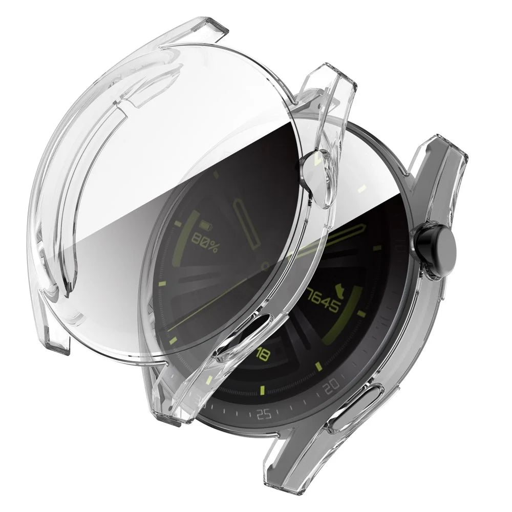 Clear Full Coverage Soft TPU Protective Watch Case Cover for Huawei Watch GT 3 46mm - Transparent White - 4