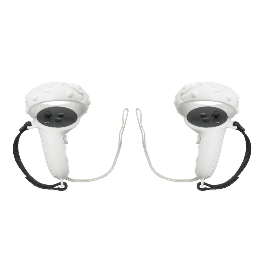 1 Pair Silicone Protective Grip Cover for Oculus Quest 2 VR Controller Handle Sleeve Case - White - 4