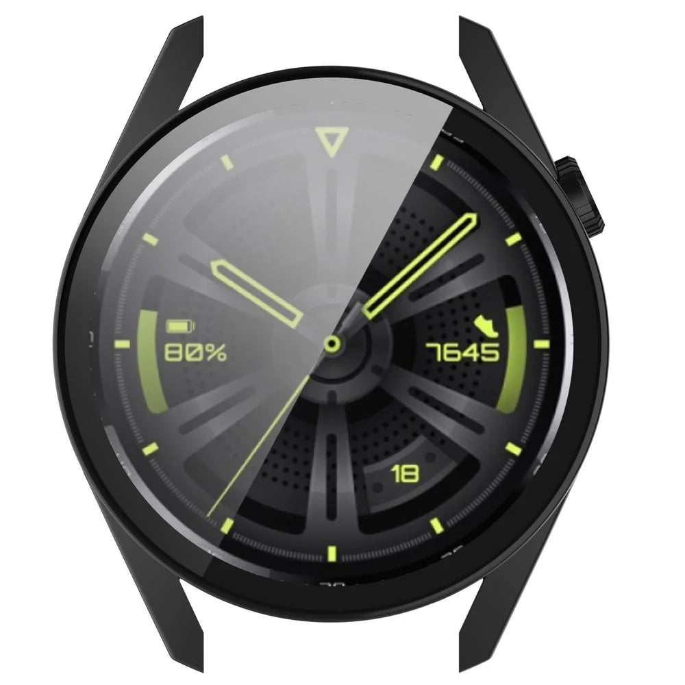 2-in-1 Watch Case Hard PC Frame + Tempered Glass Screen Protector for Huawei Watch GT 3 46mm - Black - 6