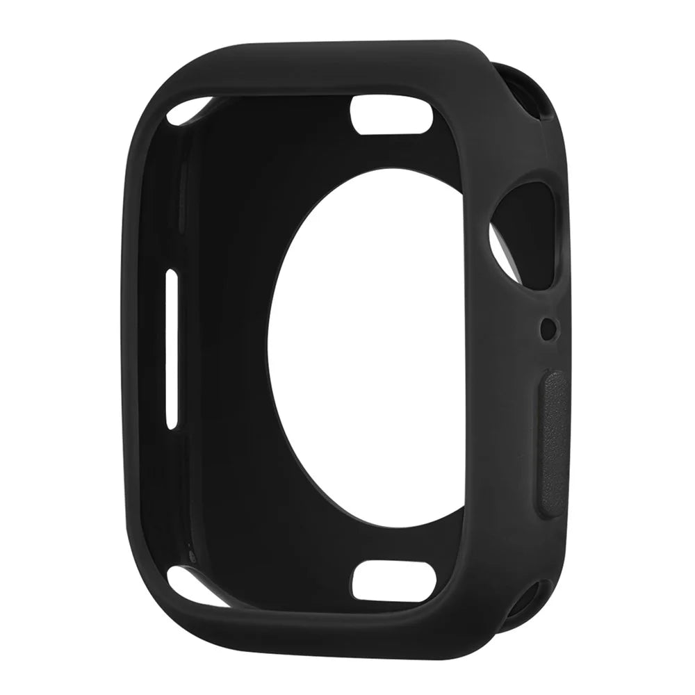 Candy Color Button Covered Soft TPU Protective Watch Case for Apple Watch Series 9 / 8 / 7 41mm - Black / Black - 7