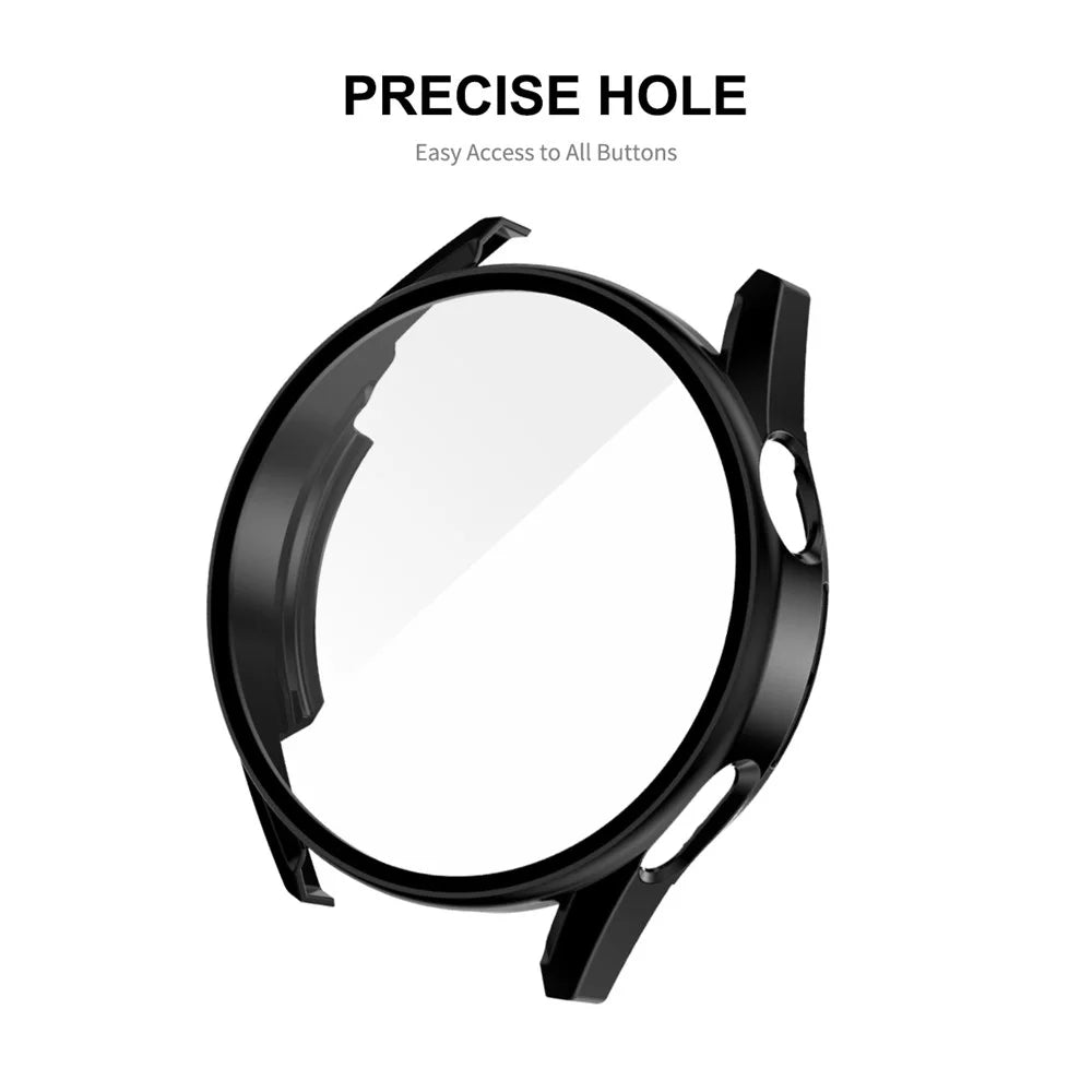 ENKAY HAT PRINCE for Huawei Watch GT 3 42mm Anti-fall Anti-scratch 9H Tempered Glass Screen Protector Matte Rubberized Hard PC Watch Cover Case - Black - 5