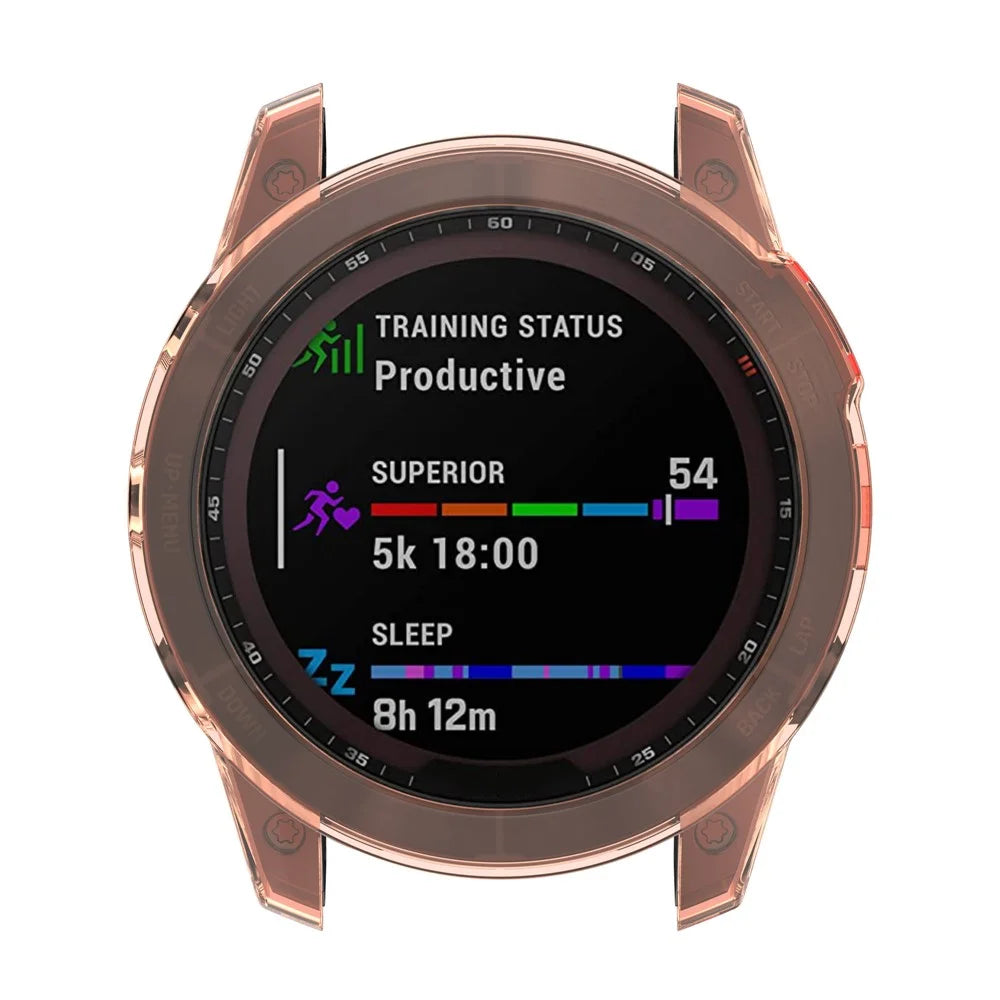 For Garmin Epix Gen2 Anti-fall Anti-scratch Transparent Watch Case Durable TPU Protective Cover - Transparent Pink - 5