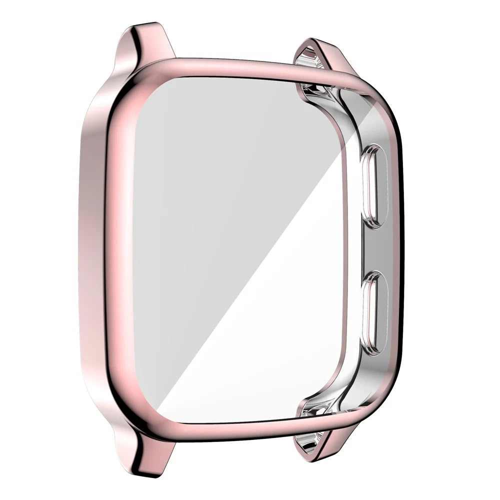 For Garmin Venu Sq Soft TPU Electroplated Frame Watch Case Full Protection Screen Protector Cover - Pink - 5