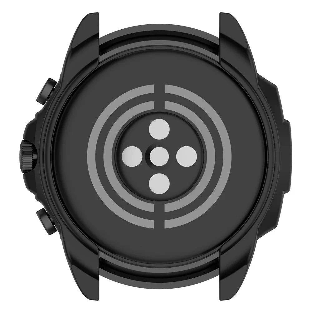 For Fossil Gen 6 Soft TPU Hollow-out Watch Case Protective Cover 42mm - Black - 6
