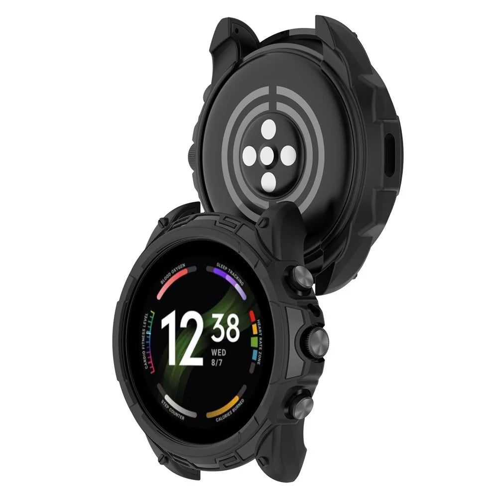 For Fossil Gen 6 Soft TPU Hollow-out Watch Case Protective Cover 42mm - Black - 7