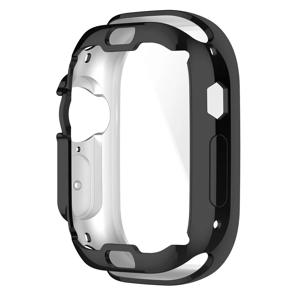 For Apple Watch Ultra 3 / Ultra 2 / Ultra 49mm Electroplating Soft TPU Cover All-inclusive Protective Watch Case - Black - 3