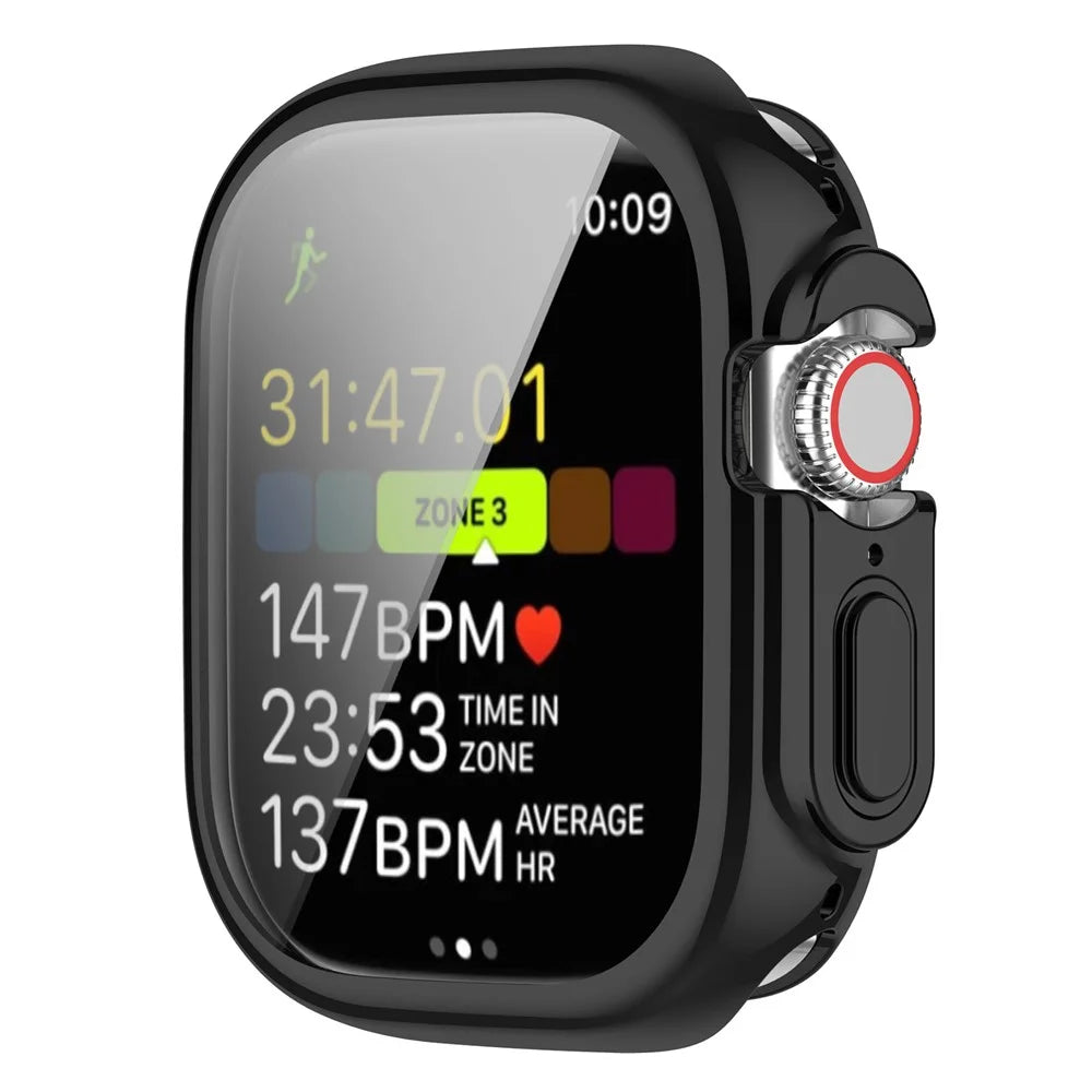 For Apple Watch Ultra 3 / Ultra 2 / Ultra 49mm Electroplating Soft TPU Cover All-inclusive Protective Watch Case - Black - 4